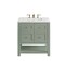 James Martin Vanities Breckenridge 30in Single Vanity, Smokey Celadon w/ 3 CM Eternal Jasmine Pearl Top 330-V30-SC-3EJP - alternate 1